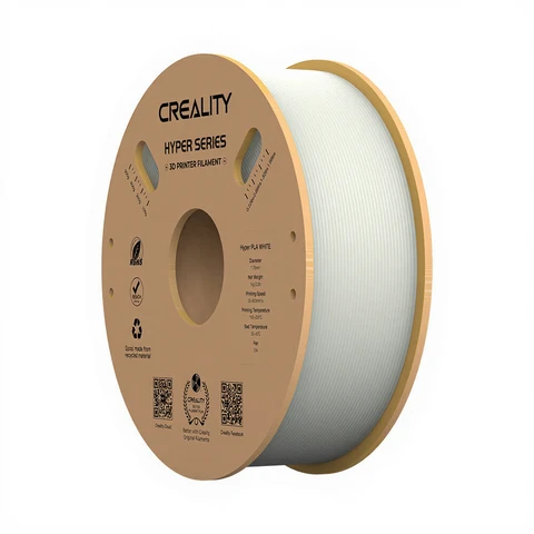 Creality Hyper PLA Blanc 1 kg, impression rapide 30-600 mm/s, précision dimensionnelle +/- 0,02 mm, compatible avec la plupart des imprimantes 3D FDM, bobine 1 kg (2,2 lb)