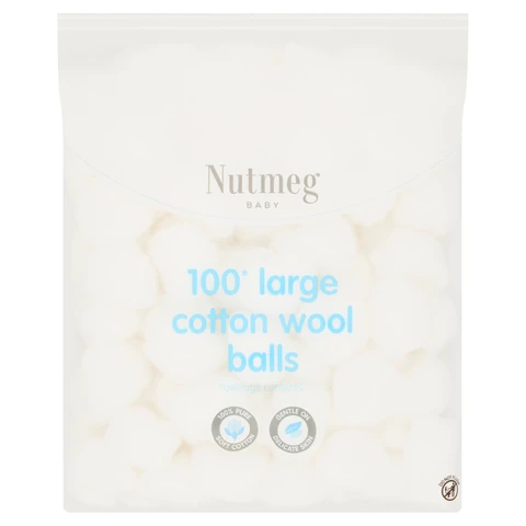 Nutmeg Cotton Wool Balls 100 Pack