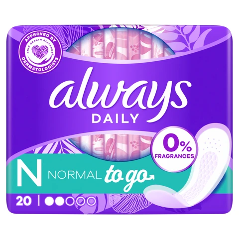Always Daily Fresh Normal Wrapped Panty Liners 20 Liners