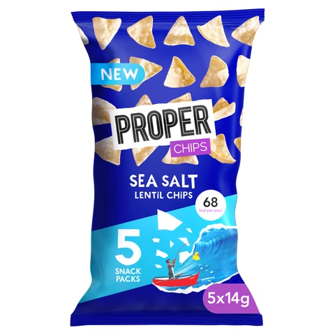 Proper Chips Sea Salt Lentil Chips 5 x 14g