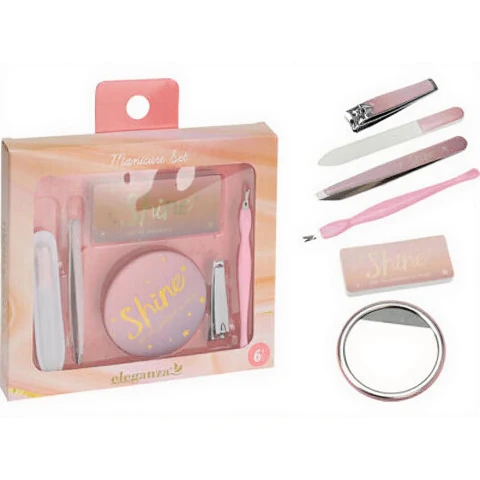 Coffret de manucure 6 pièces couleur rose