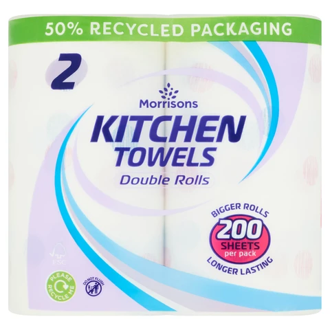 Morrisons 2 Kitchen Towels Double Rolls