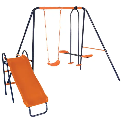 Hedstrom Kids Outdoor Swing, Glider & Slide Set Blue/Orange