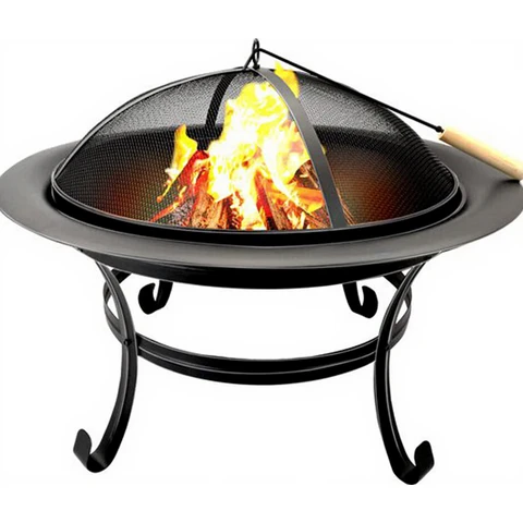 BBQ Collection Heizkamin Gartenkamin mit Griffen Brennholz Terrassenkamin – 77 x 17 x 76 cm – Karbonstahl