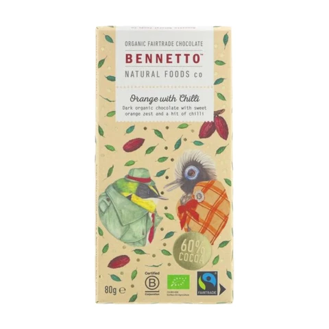 Bennetto Dark Orange with Chilli bar 80g