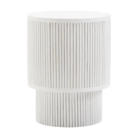 Fifty Five South Walsa Side Table Texture Mango Wood Whitewash