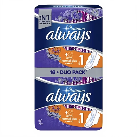 Always Platinum Normal Plus (Maat 1) Met Vleugels Maandverband 16 stuks