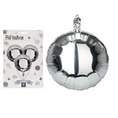 Ballonset Opblaasbare Folieballon 46 cm Zilver