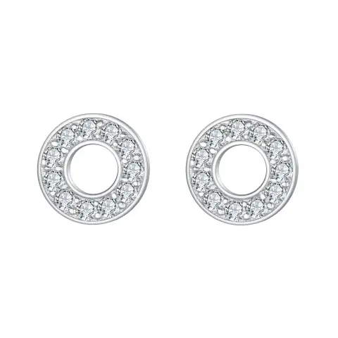 Ever Faith Pave Cubic Zirconia Initial Letter O Stud Earrings Clear