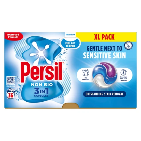 Persil 3in1 PODS, Washing Liquid Laundry Detergent Capsules, Non Bio, 36 Washes