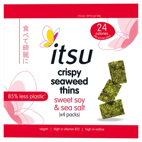 Itsu Sweet Soy & Sea Salt Crispy Seaweed Thins Multipack 4 X 5g