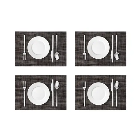 Placemats Easy Clean Rectangle Dark Grey 4pcs