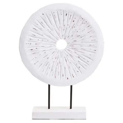 Fifty Five South Sculpture Fidel Distressed Round White Large