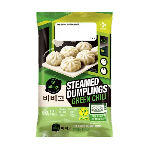 Bibigo Gedämpfte Teigtaschen Grüne Chili 168g