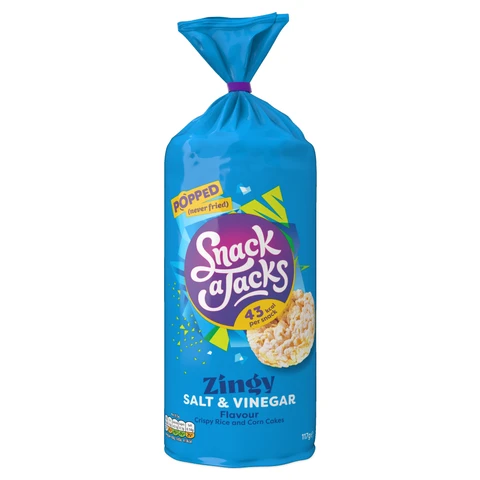 Snack A Jacks Salt & Vinegar Rice Cakes 117g