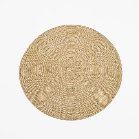 Placemats Woven Cotton Round Natural 4pcs