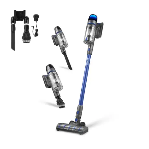 Swan Dust Master 29.6V Cordless Stick Vacuum Cleaner, 3 Speed Settings, Anti-Tangle Floorhead, Pet Tool - Blue, SC15825N
