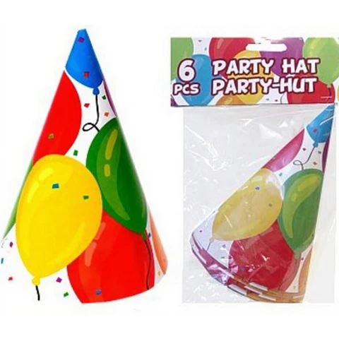 Party Casa Lot de 6 chapeaux de fête - 10,5 x 15 cm 