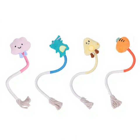 Meowmagic Lot de 4 jouets corde à mâcher pour chat