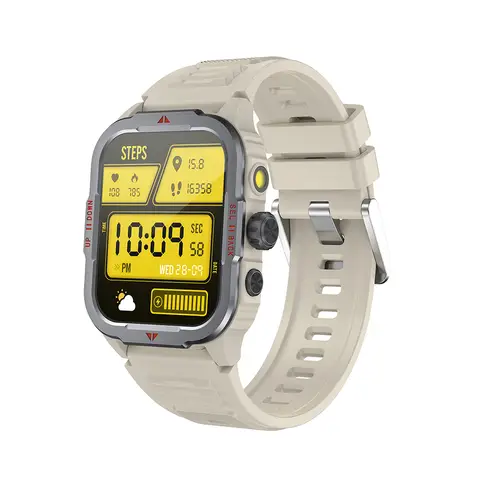 Smartwatch G129 Khaki Outdoor Sports Watch - White
