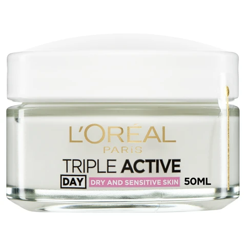L'Oreal Paris Triple Active Day Moisturiser Dry and Sensitive Skin 50ml