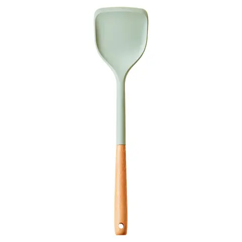 Nova Sage Green Silicone Head Turner With Round Wood Handle