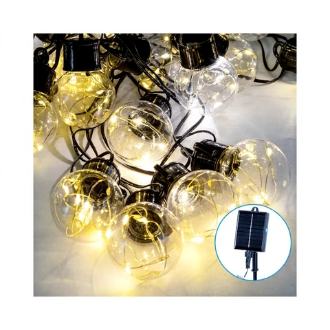 Aigostar G50 Koperdraadlampjes - op Zonne-energie Bewegingssensor Wandlamp Zwart 80LED IP65