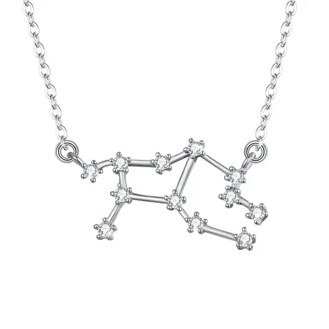 Ever Faith Virgo Zodiac Constellation Cubic Zirconia Necklace