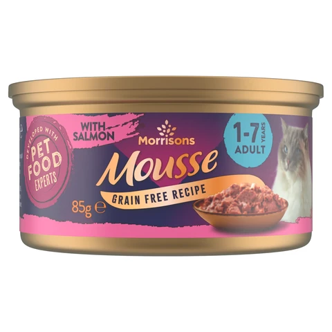 Morrisons Mousse Grain Free Recipe with Salmon 1-7 Years Adult 85g
