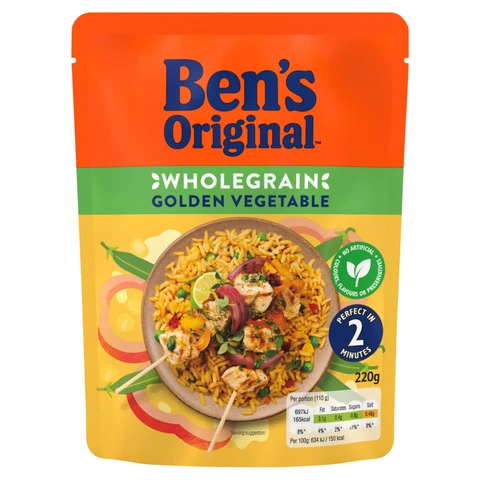 Ben's Original Wholegrain Golden Vegetable Microwave Rice 220 g