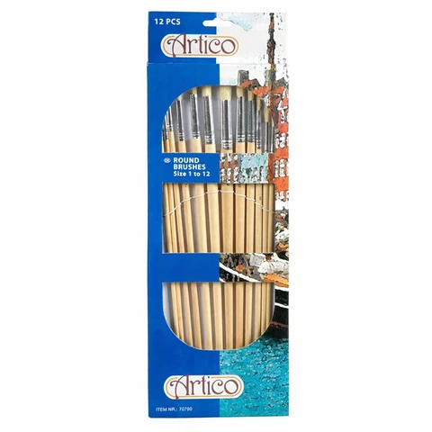 Artico -  Brush set Round - 12 pieces