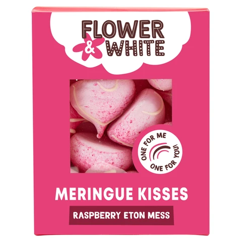 Flower & White Raspberry Eton Mess Meringue Kisses 100g