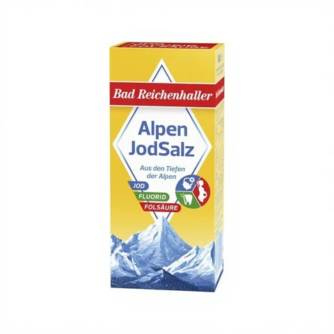 Bad Reichenhaller Alpine Iodized Salt with Fluoride & Folic Acid 500 g