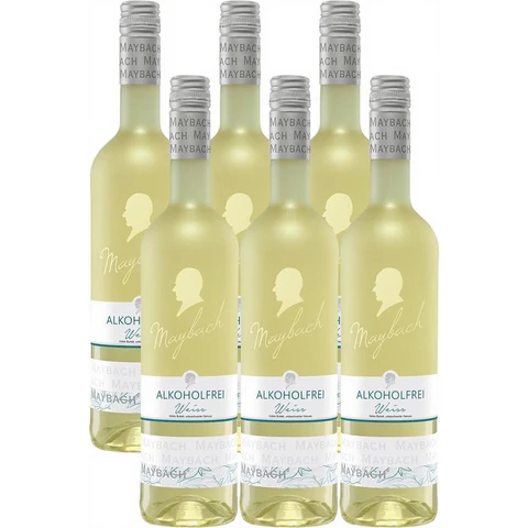 Maybach weiß, aromatisches alkoholfreies getränk aus entalkoholisiertem weißwein 6x0,75 L