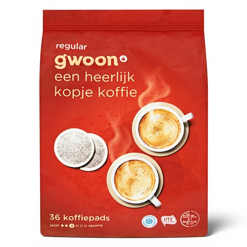 G'woon Koffiepads Regular Roast 36 stuks