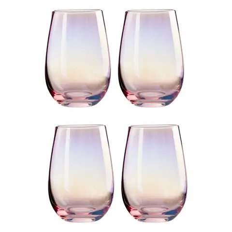 Frosted Deco Set Of 4 Hi Ball Glasses
