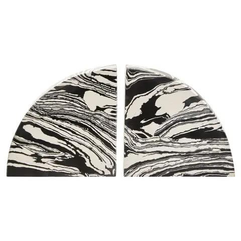 Fifty Five South Bookends Helsa Marble Black/White