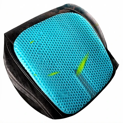 Evershine Gel-Sitzkissen (druckentlastend für langes Sitzen), Blau, 43 x 41 cm