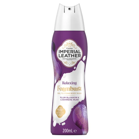 Imperial Leather Relaxing Foamburst Gel to Foam Body Wash Plum Blossom & Cashmere Musk 200ml