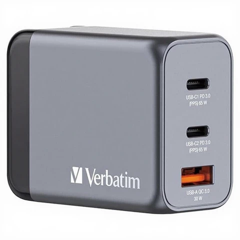 Verbatim GNC-140 GaN-Ladegerät, 140 W, 3× USB-C PD + 1× USB-A QC 3.0, 32203