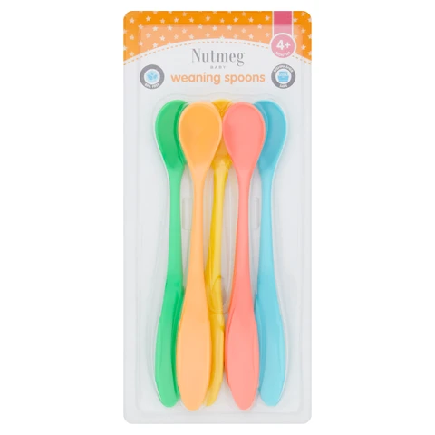Nutmeg Baby Weaning Spoons 4+ Months 5 Pack
