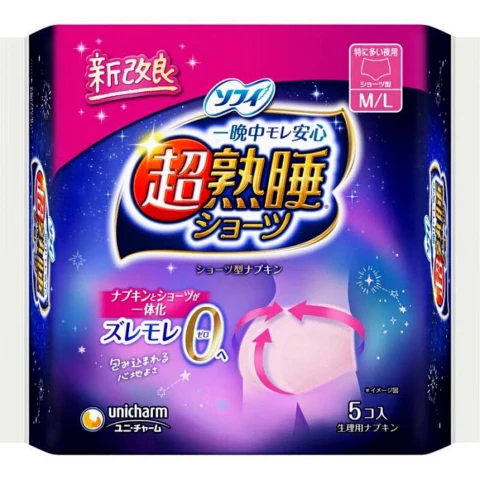 Sofy unicharm Unicharm Sofy Laurier Night Pants Sanitary Napkin M-L 5pcs