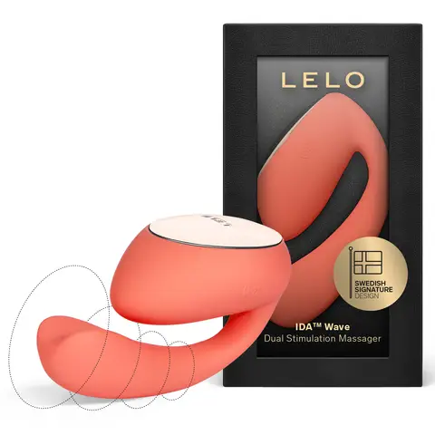 LELO IDA Wave Dual App-Controlled Vibrator with 2 Powerful Motors and 10 Vibration Settings - Remote Control Sex Toy for Women and Couples, Coral Red