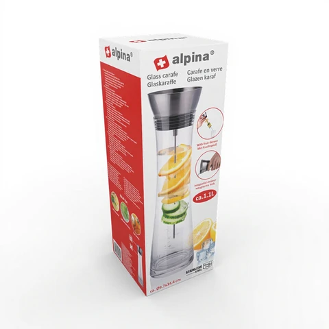 Carafe Alpina avec Pique à Fruits 1,1 L