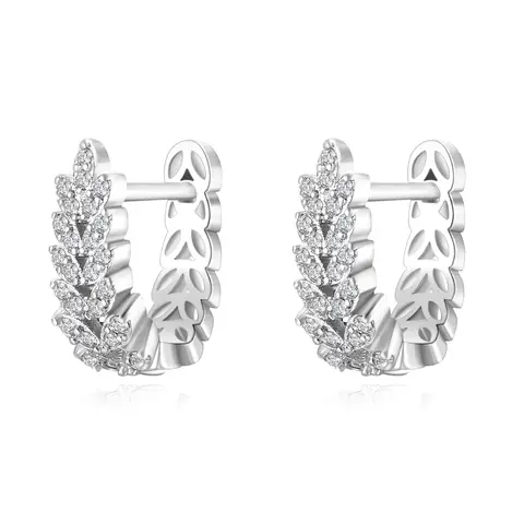 Ever Faith Cubic Zirconia Tiny Dainty Post Huggie Hoop Earrings