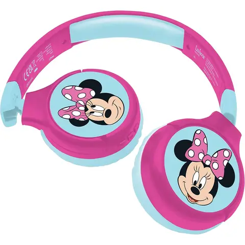 disney Minnie - 2-in-1 Wireless/Wired Kids Headphones - Pink/ Blue
