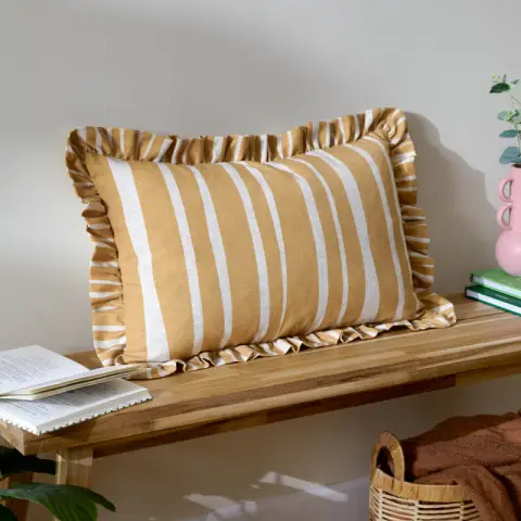 Furn Cushion Camron Stripe Rectangle Oche 46x60cm