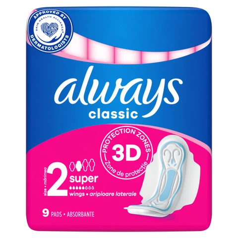 Always Classic Long Sanitary Towels Wings Size 2 9 Pad