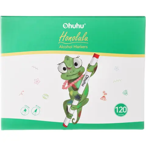 Ohuhu Dual Tipped with Brush and Chisel Tips, 120 colours