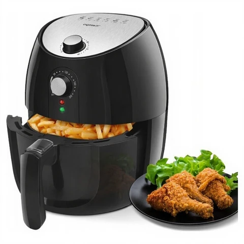 Aigostar Friteuse sans huile 1500 W - 3,5 L - Circulation d'air chaud 360° - Commandes mécaniques - Minuteur 0-30 min - 80-200 °C
